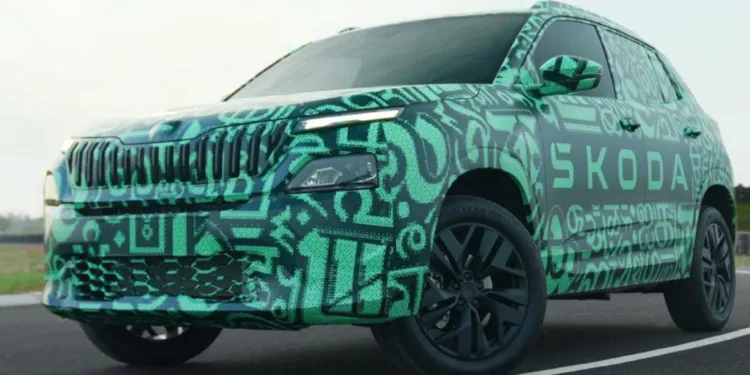 Camouflage Skoda Kylaq SUV